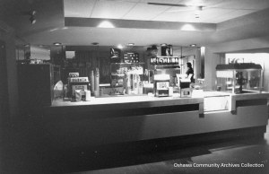 The concession stand in the Marks Theatre, from the Oshawa Community Archives