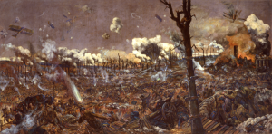 "The Battle for Courcelette, 1918" by soldier and war artist Louis Weirter CWM 19710261-0788; Beverbrook Collection of War Art; Canadian War Museum. Accessed from the Canadian Encyclopedia