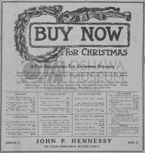 Ontario Reformer Ad 1915