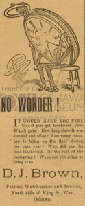 Newspaper ad for a watchmaker